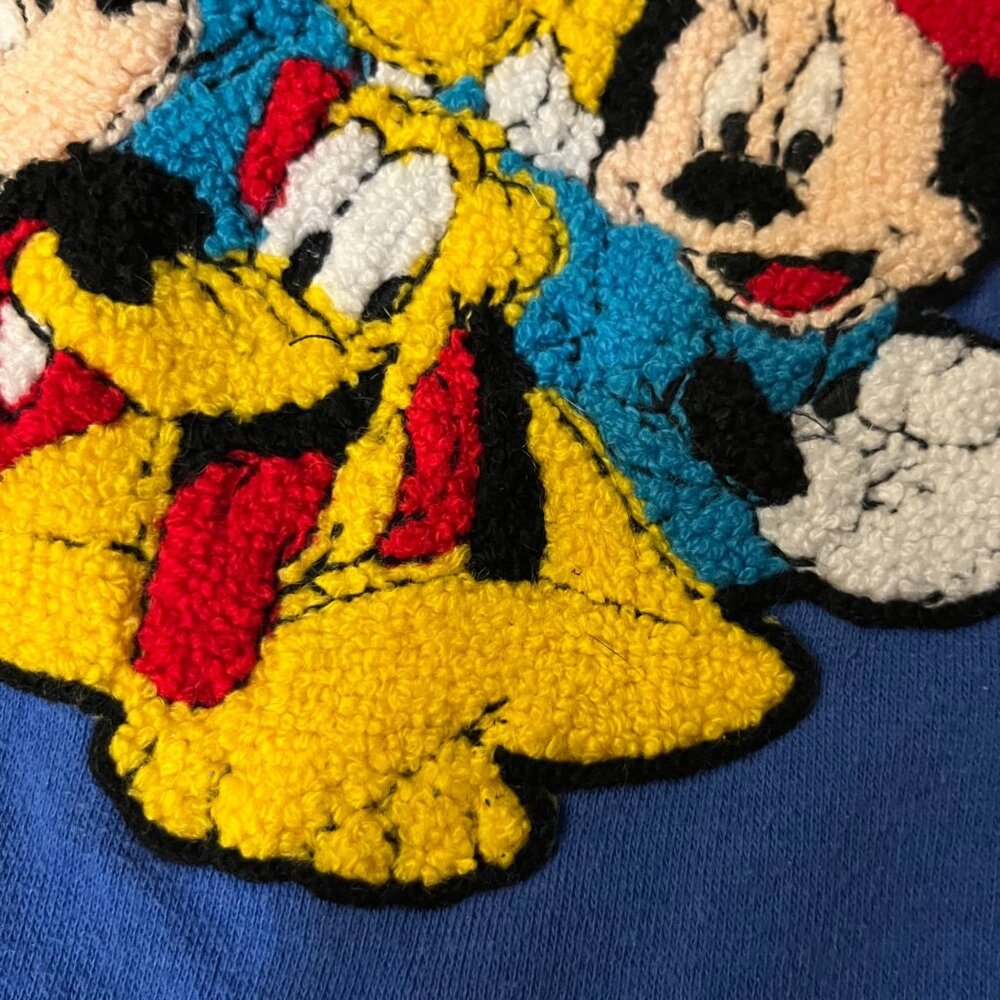 Disney Youth L? Sweatshirt Mickey Minnie Goofy Donald Blue Used - Picture 5 of 16